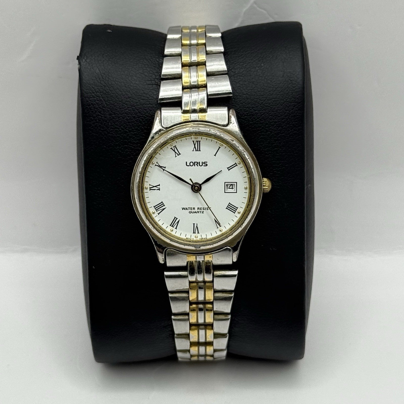 26mm Working Ladies Lorus V782-X113 Two Tone Date Dial Quartz Watch 6 Inches