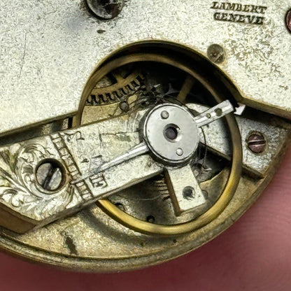 40.7mm Antique Lambert Geneve Balance Intact Key Wound Pocket Watch Movement