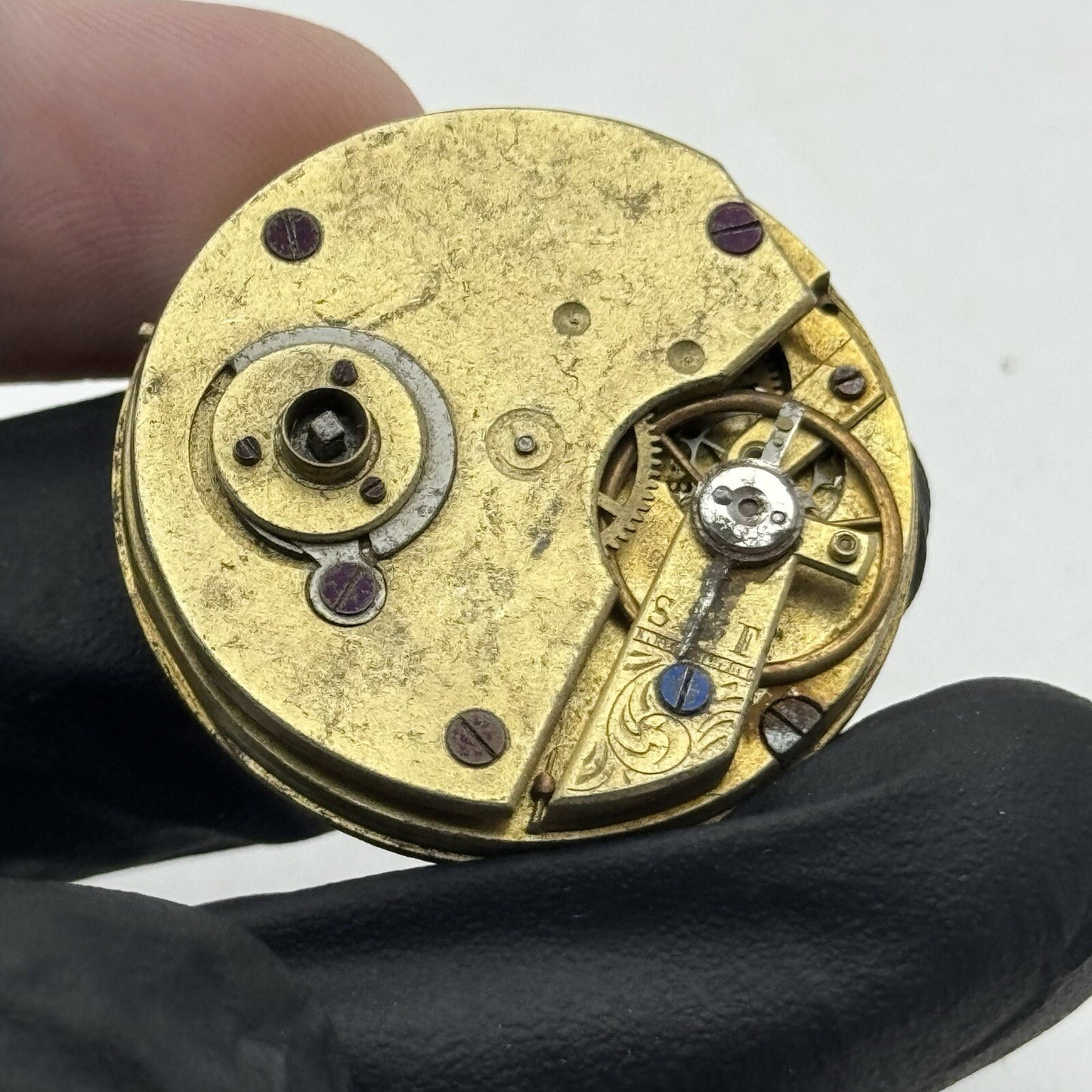 34.1mm Quality Olga Porcelain Dial Cylinder Watch Movement FOR PARTS