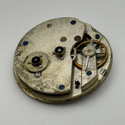 43.2mm Antique Key Wound Balance Intact Pocket Watch Movement Dial Hands PARTS