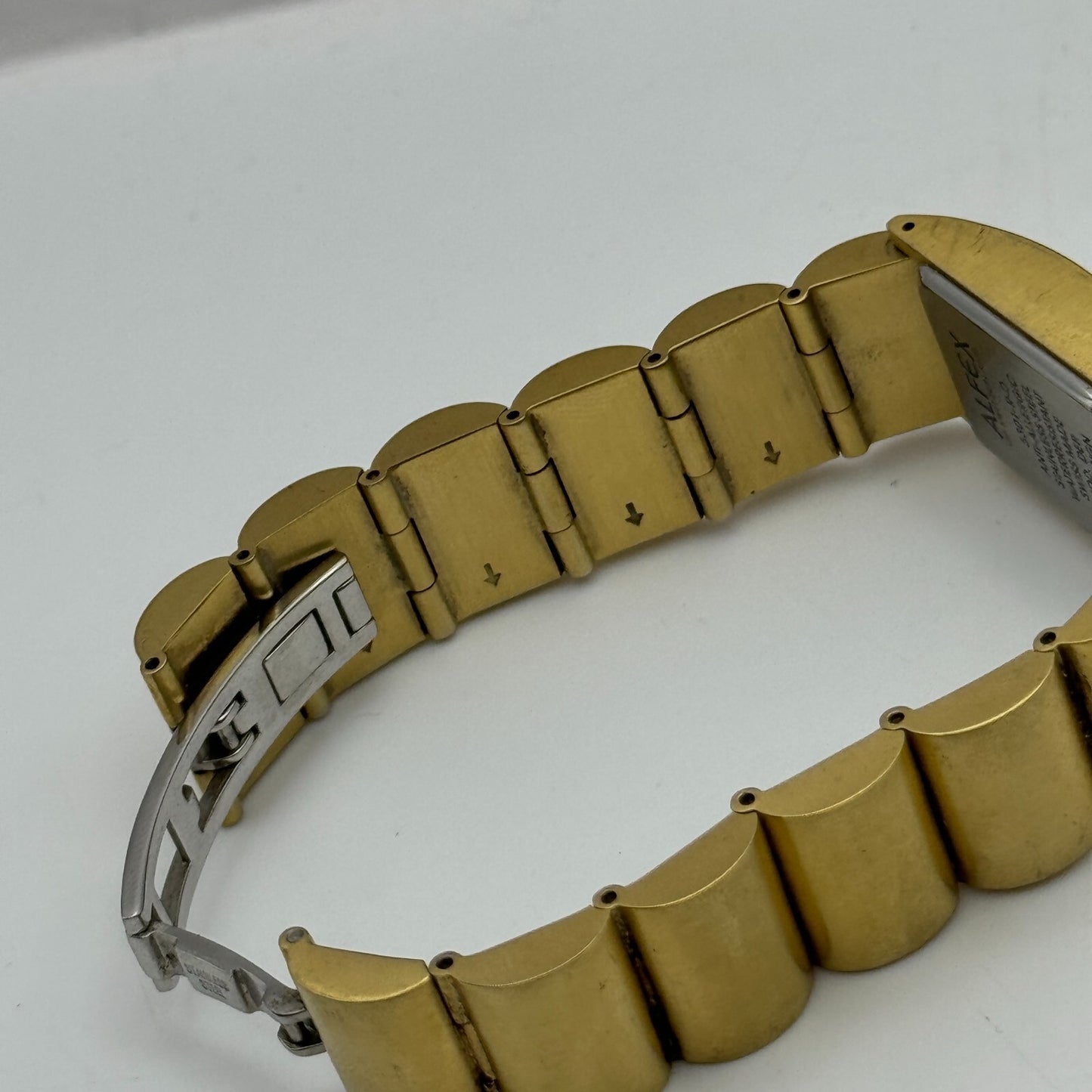 19mm Working Alfex 5301-R-D Plum Design Gold Plated Vintage Quartz Watch 6 Inch