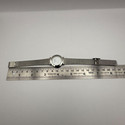 Enternity Ladies Quartz Watch Crystal Markers Silver Tone Mesh Band Working 25mm