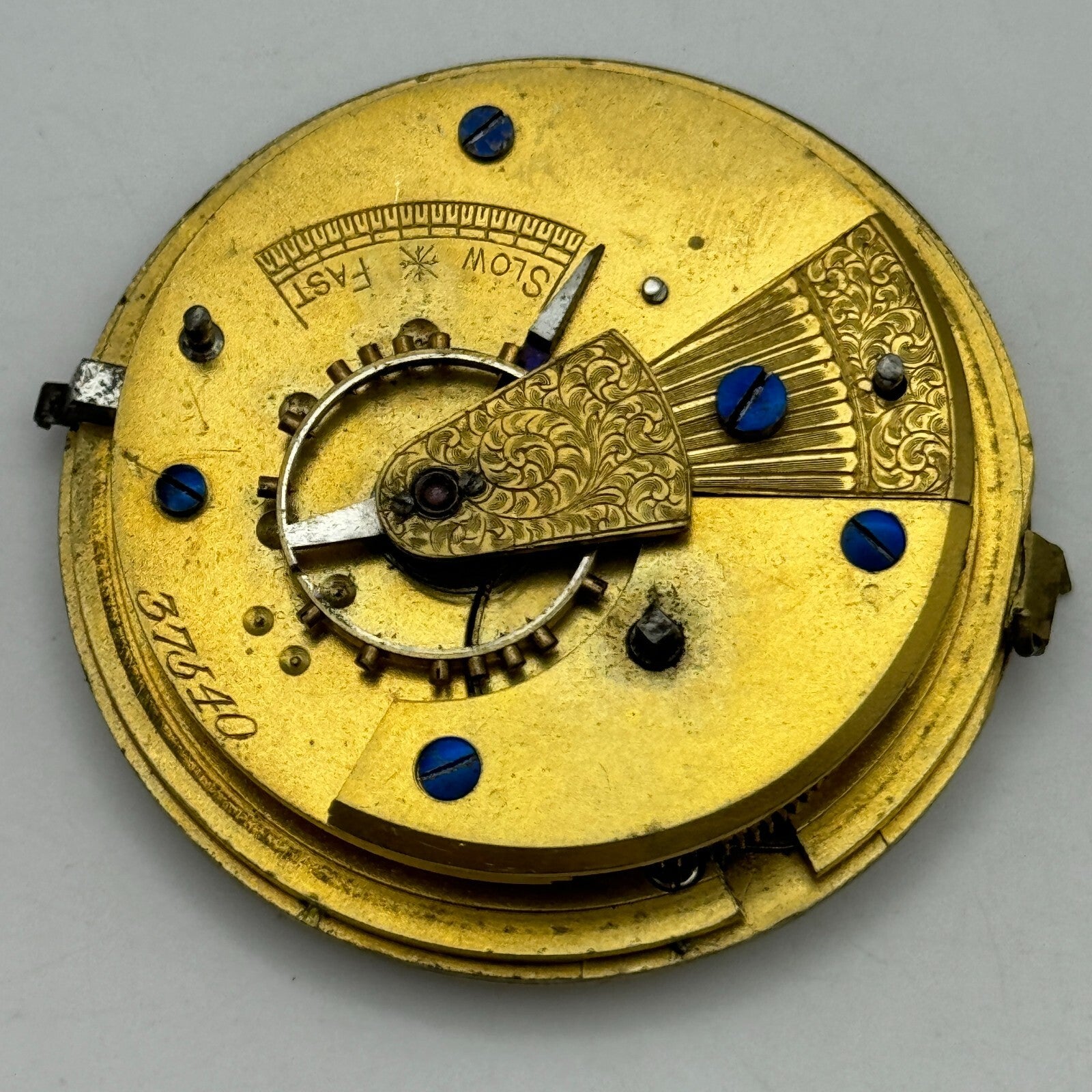 Antique 50mm Good Quality English Pocket Watch Movement Unidentified PARTS SPARE