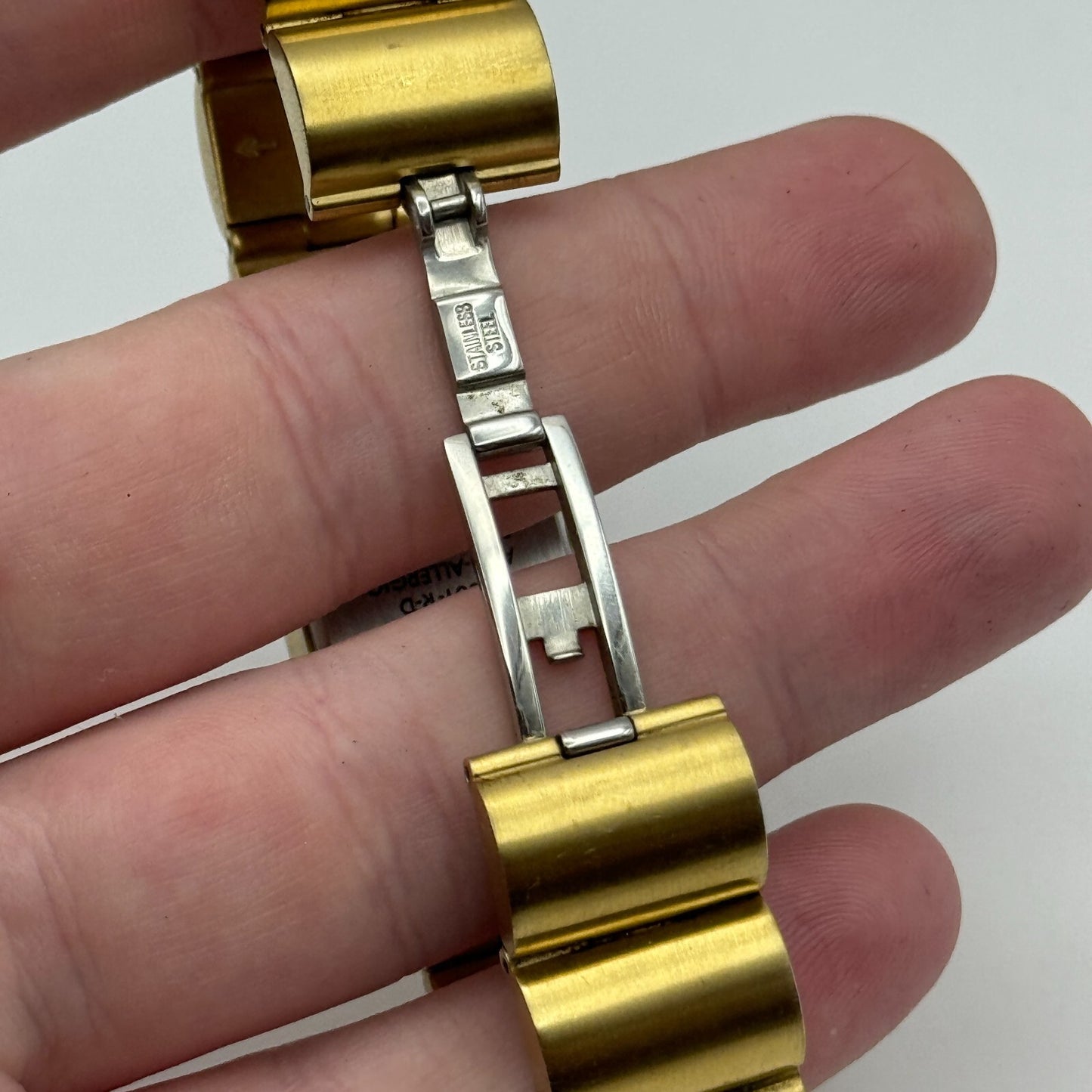 19mm Working Alfex 5301-R-D Plum Design Gold Plated Vintage Quartz Watch 6 Inch