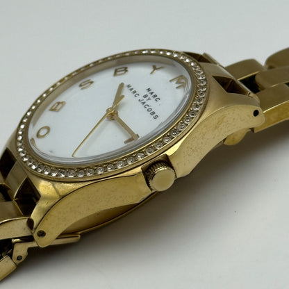 39mm Working Ladies Marc By Marc Jacobs White Date Dial Quartz Watch 5.25 Inches