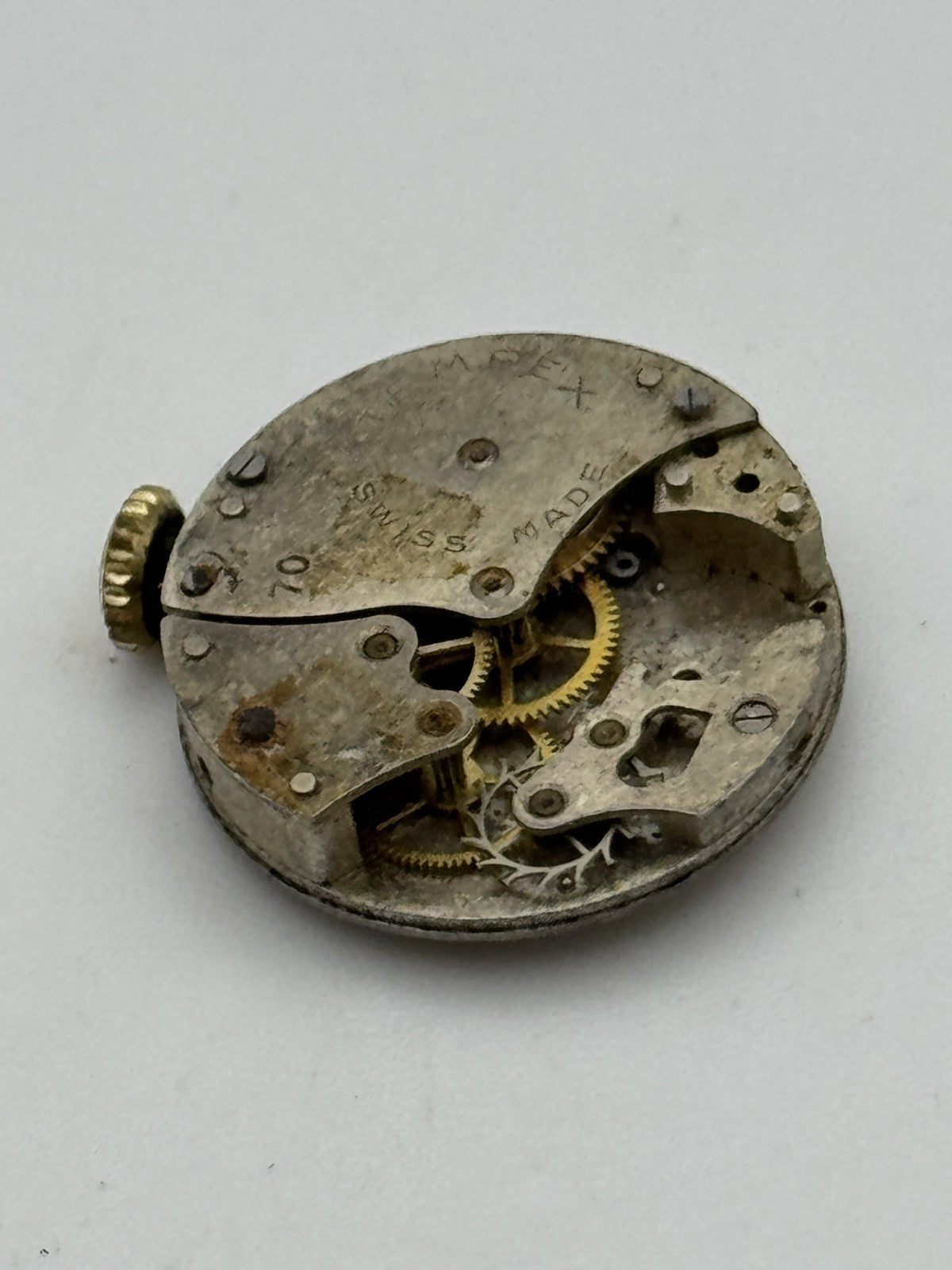 20mm Vintage Tempex 70 Partial Manual Wind Swiss Watch Movement PARTS REPAIR