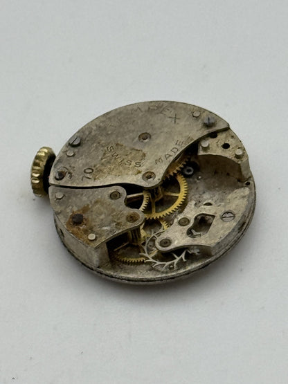 20mm Vintage Tempex 70 Partial Manual Wind Swiss Watch Movement PARTS REPAIR