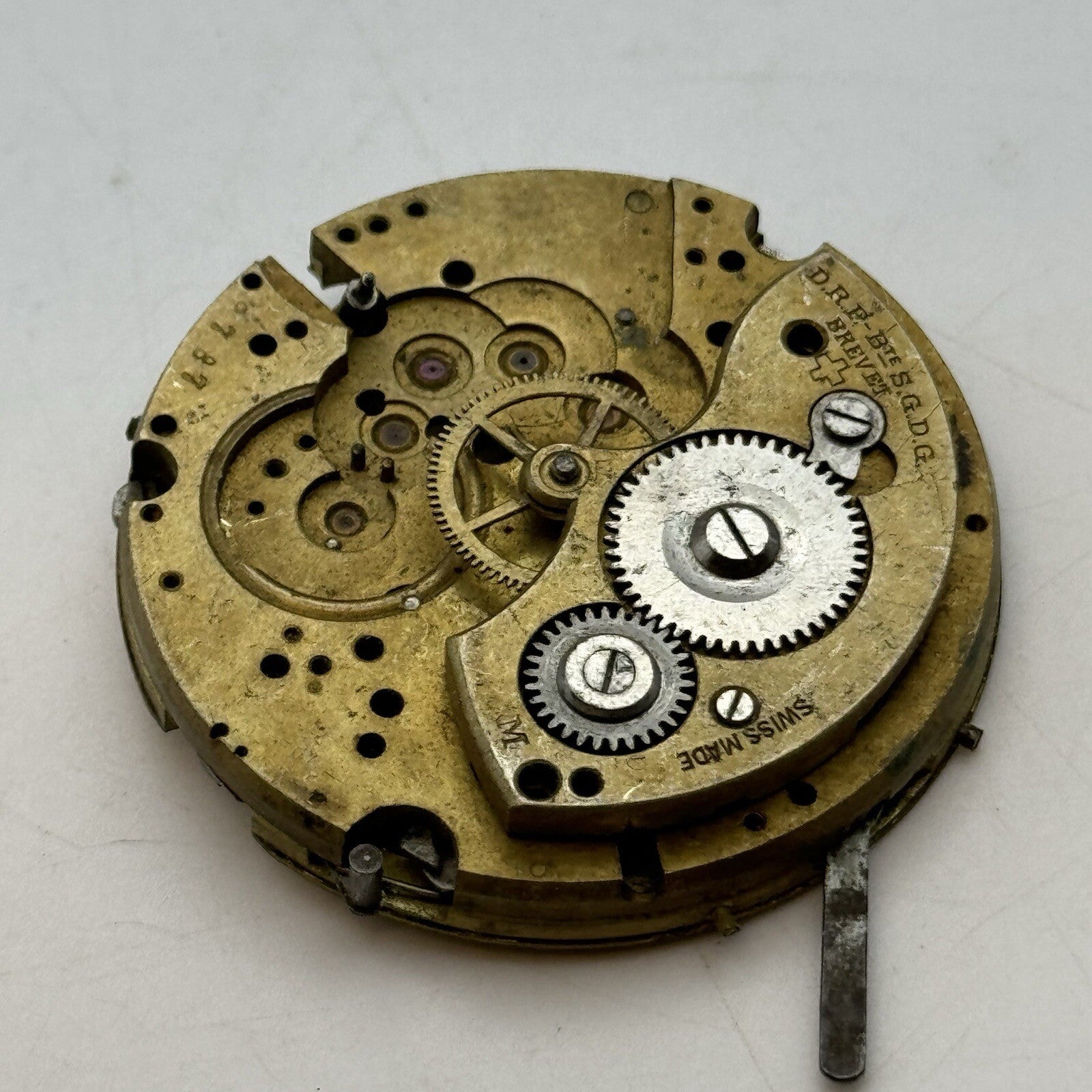 42.8mm Manual Wind BTE S.G.D.G Brevet Pocket Watch Movement FOR PARTS