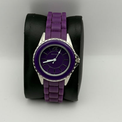 Sekonda Ladies Quartz Watch Purple Dial & Strap Working 32mm New Battery