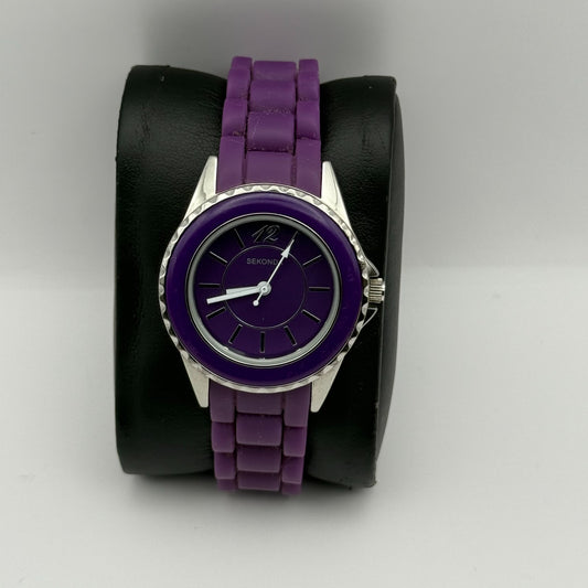 Sekonda Ladies Quartz Watch Purple Dial & Strap Working 32mm New Battery