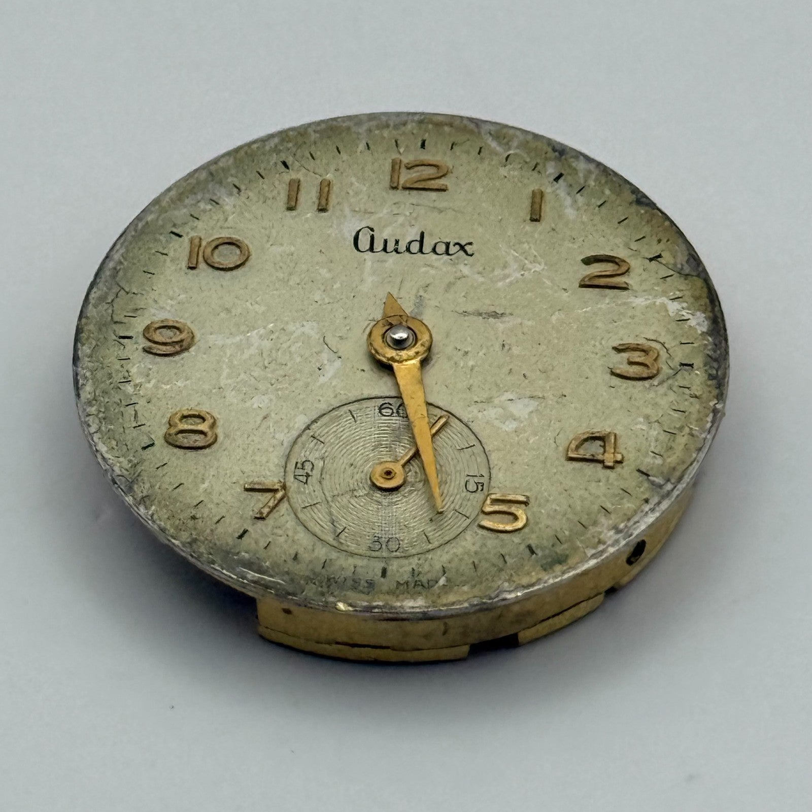Audax 180 Watch Movement Manual Wind Vintage Swiss Parts Repair Spares 24.4mm