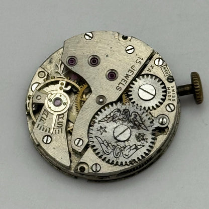 23.6mm Rotary AS 984 Manual Wind 15 Jewels Watch Movement Swiss Vintage PARTS