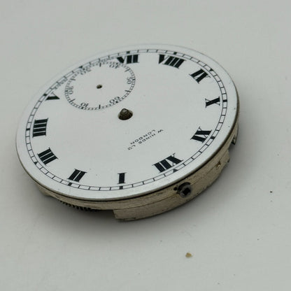 43mm High Grade Open Face W Hinds London LTD Pocket Watch Movement PARTS