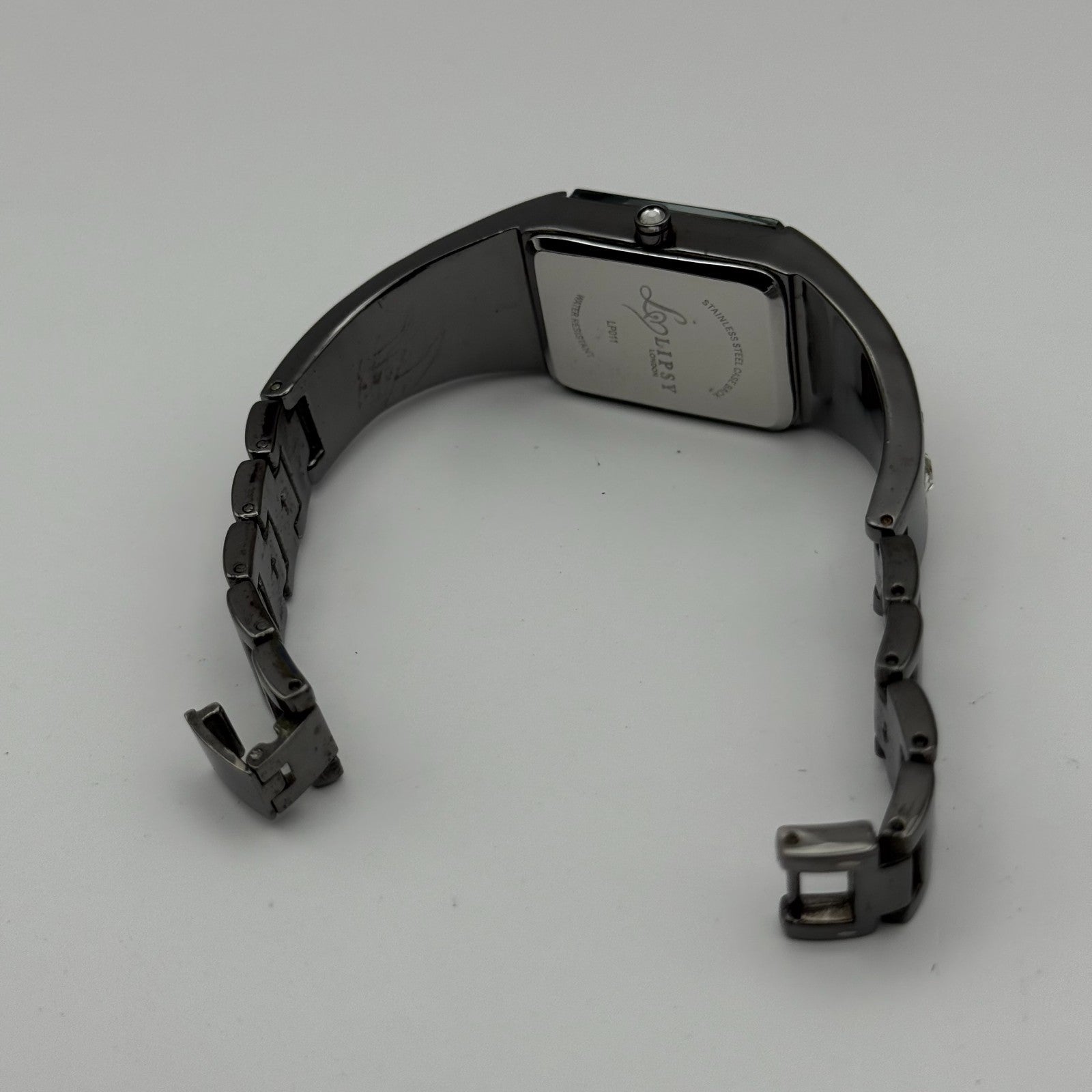 Lipsy London Ladies Quartz Watch Rectangular Black Dial Bracelet Working 22mm