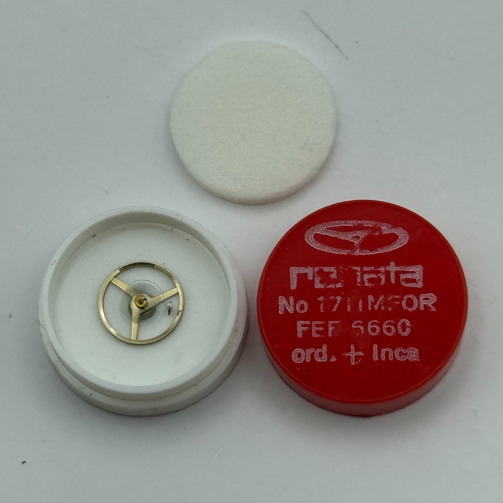 FEF 6660 Balance Wheel Complete And Spring Ord + Inca 1711 Watch Movement Parts