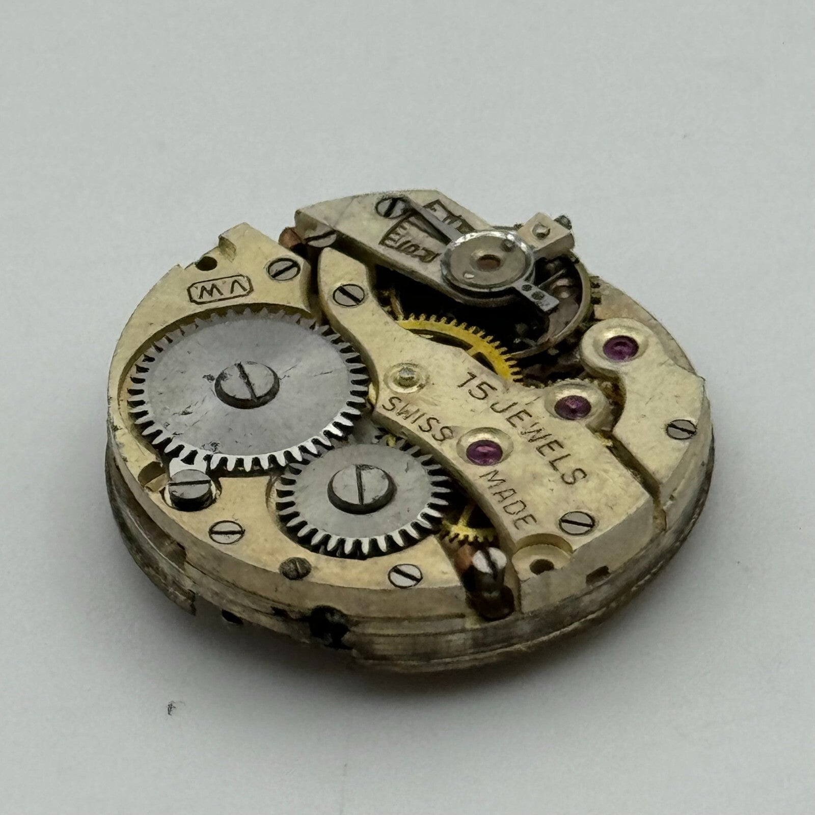 23.6mm Vertex V.W Marksman Manual Wind Swiss Made 15 Jewels Watch Movement PARTS
