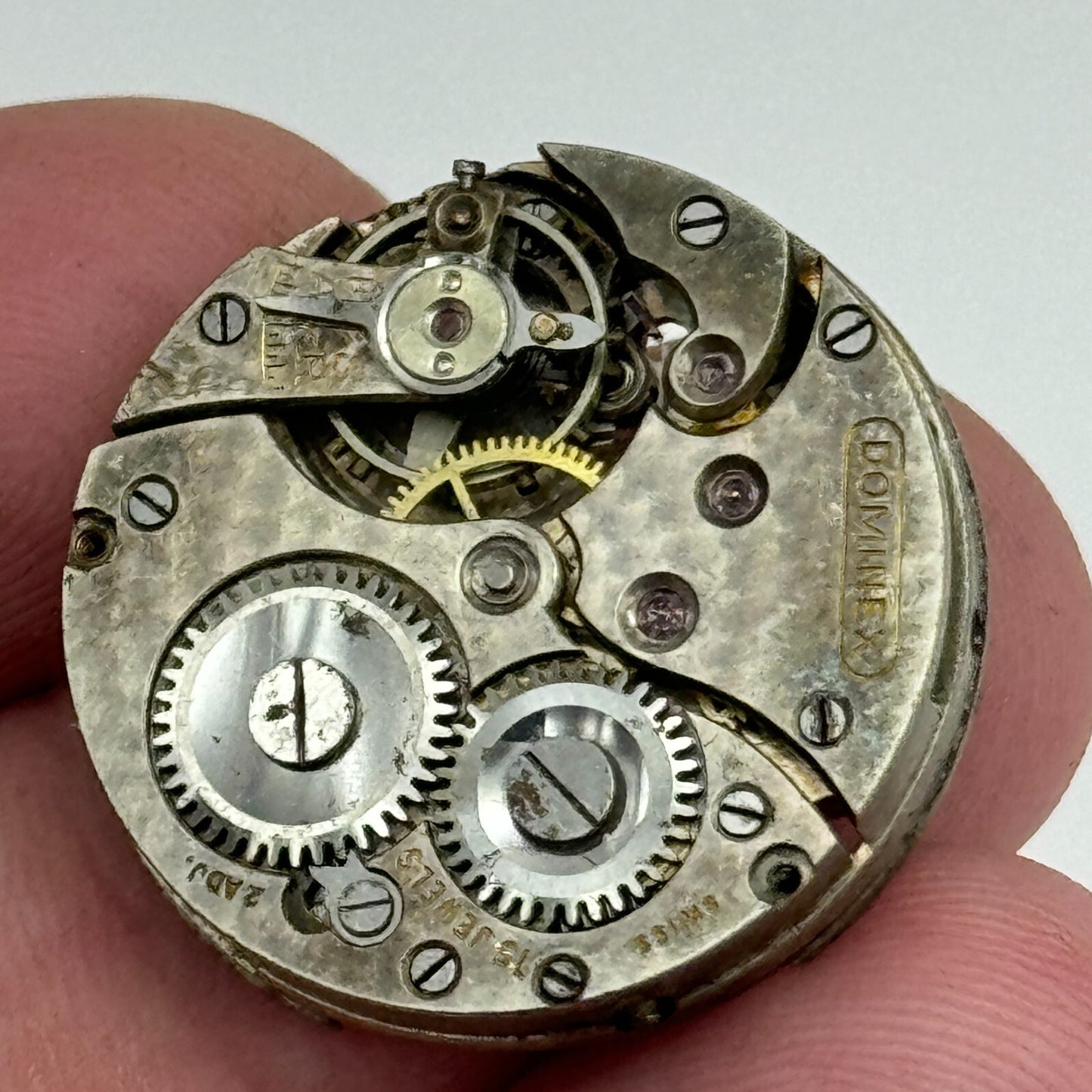 23.6mm Dominex Balance Ok 15 Jewels Swiss 2 Adj Manual Wind Watch Movement PARTS