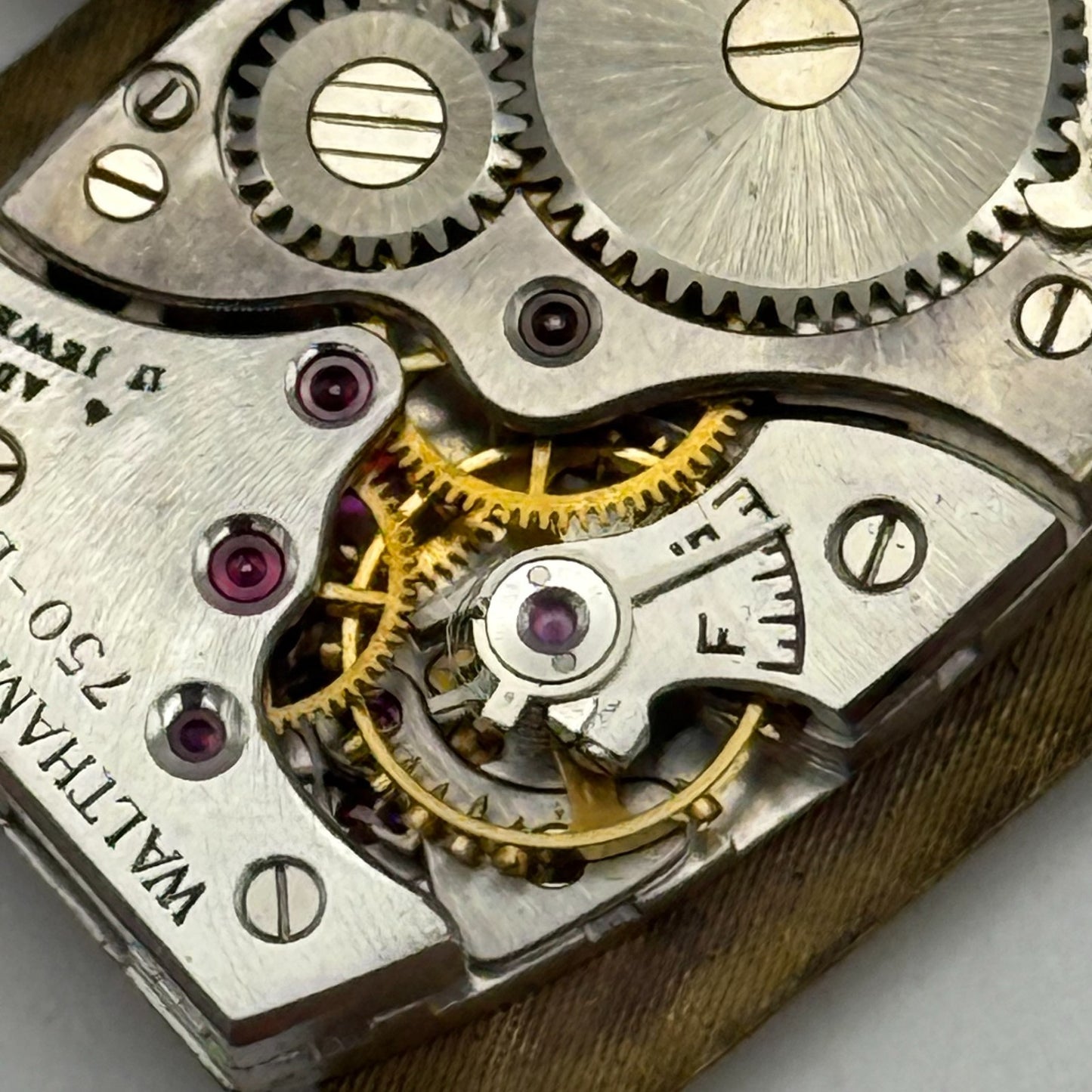 Waltham 750-B American Tank Rectangle Sub Seconds Watch Movement Parts Repair