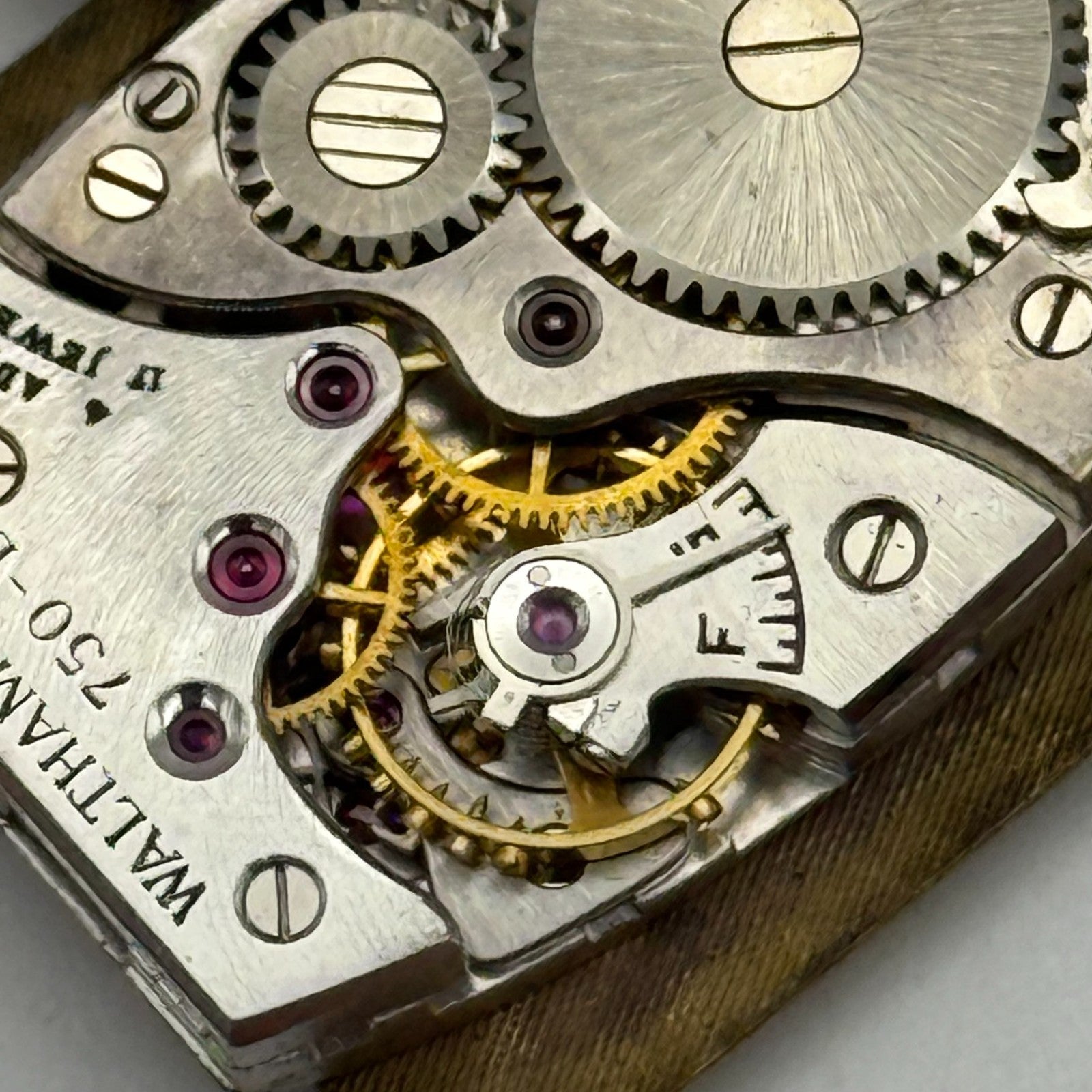 Waltham 750-B American Tank Rectangle Sub Seconds Watch Movement Parts Repair