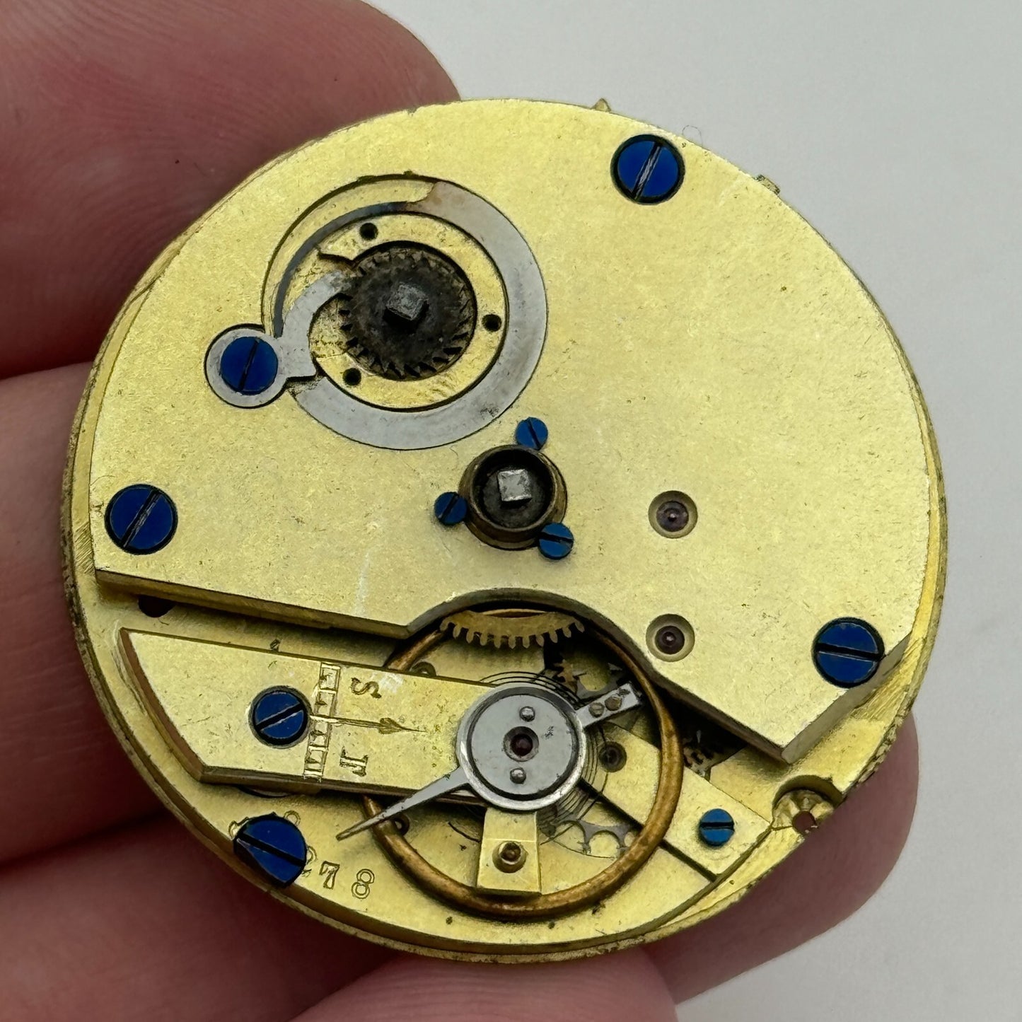 36.3mm Antique Unidentified Key Wound Pocket Watch Movement PARTS REPAIR SPARES