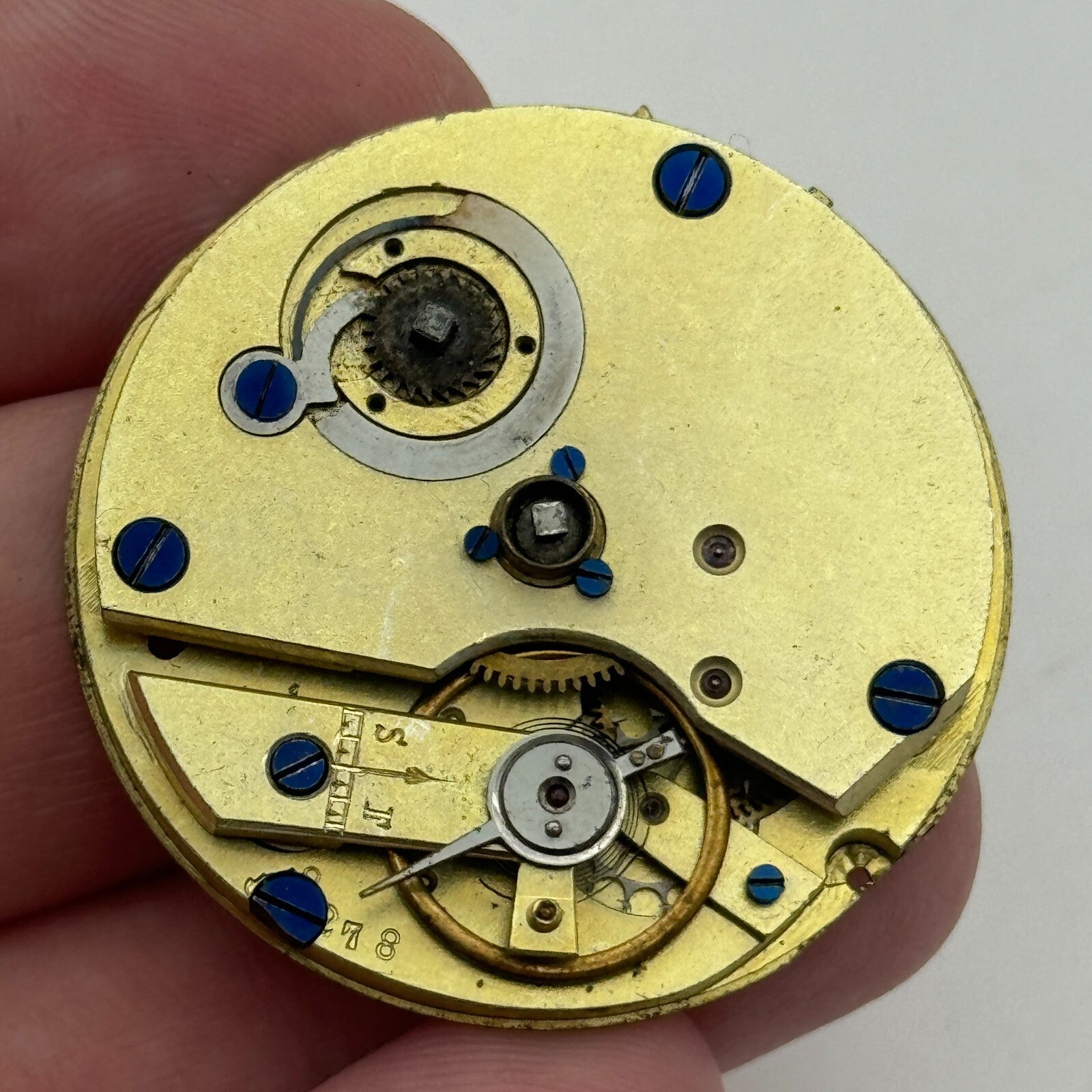 36.3mm Antique Unidentified Key Wound Pocket Watch Movement PARTS REPAIR SPARES