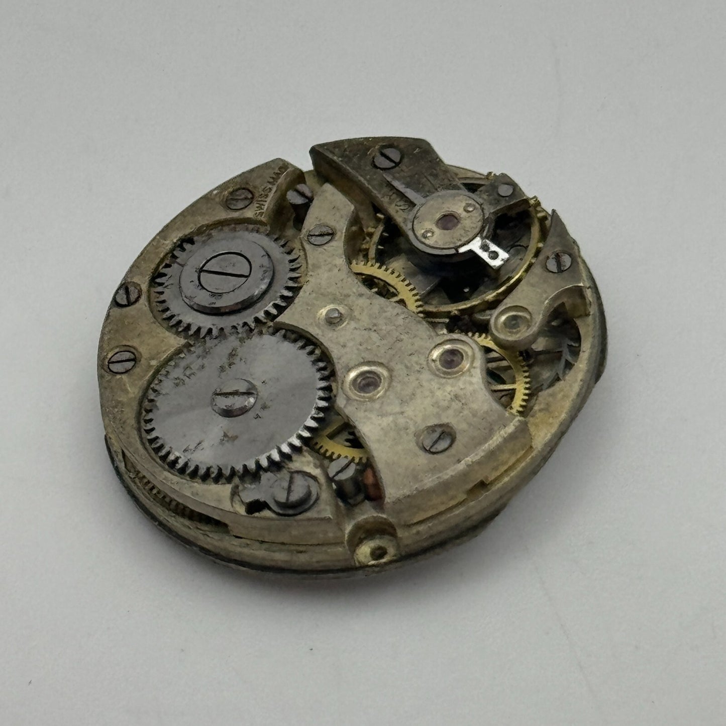 24.3mm Unidentified Roman Numerals Swiss Trench Watch Movement Manual Wind PARTS