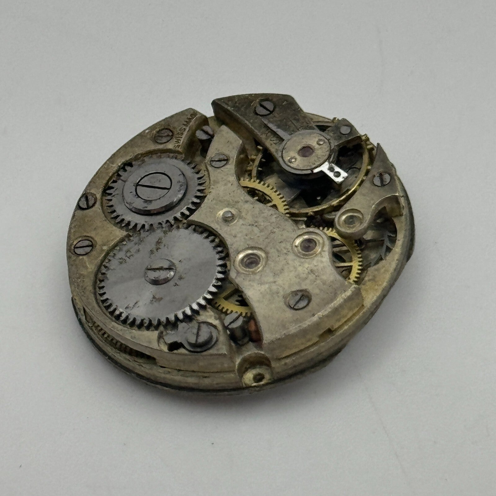 24.3mm Unidentified Roman Numerals Swiss Trench Watch Movement Manual Wind PARTS
