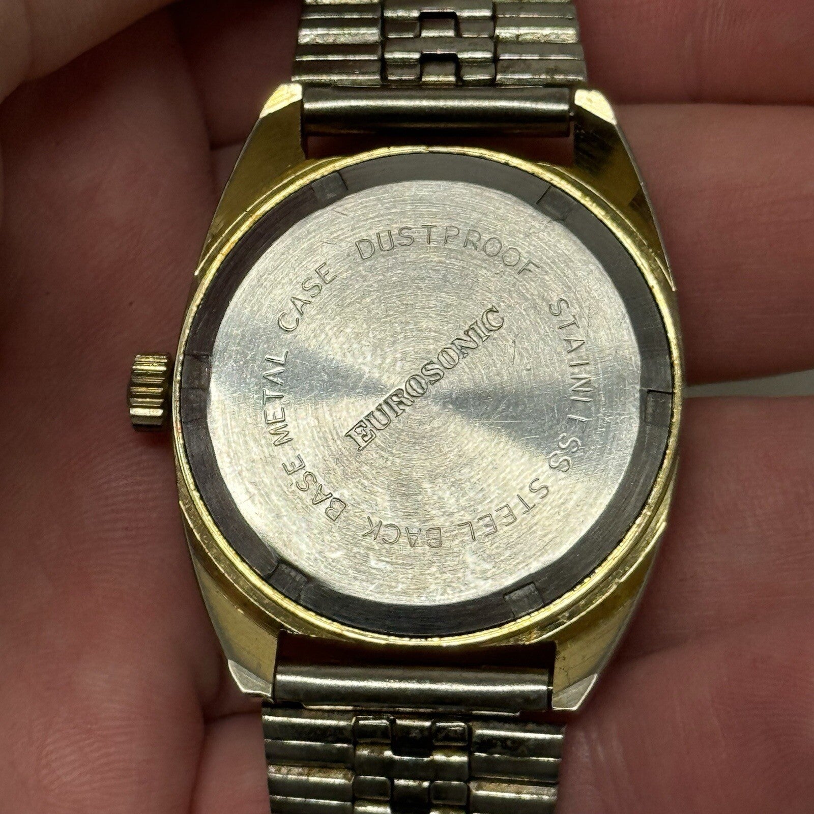 34mm WORKING Vintage Ladies Eurosonic Perfectime Amazing Green Dial 8.2 In Watch