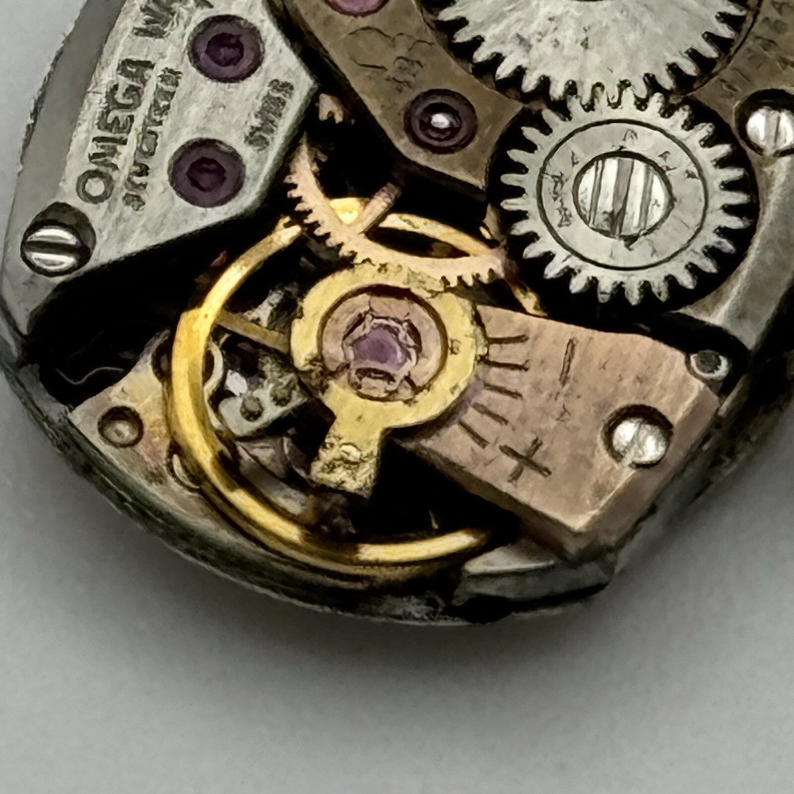 13.4mm Omega 485 Cal Watch Movement Dial Hands Parts Repair Vintage
