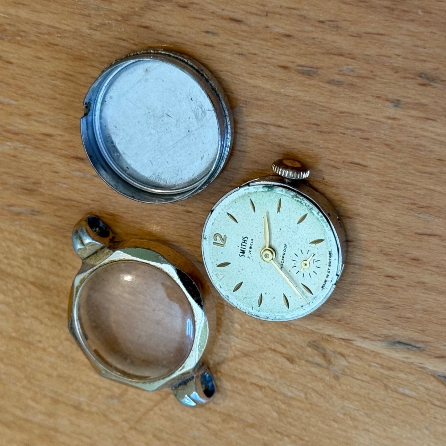 22mm Vintage Smiths Shockproof Cal 200 Sub Second Manual Wind Watch PARTS REPAIR