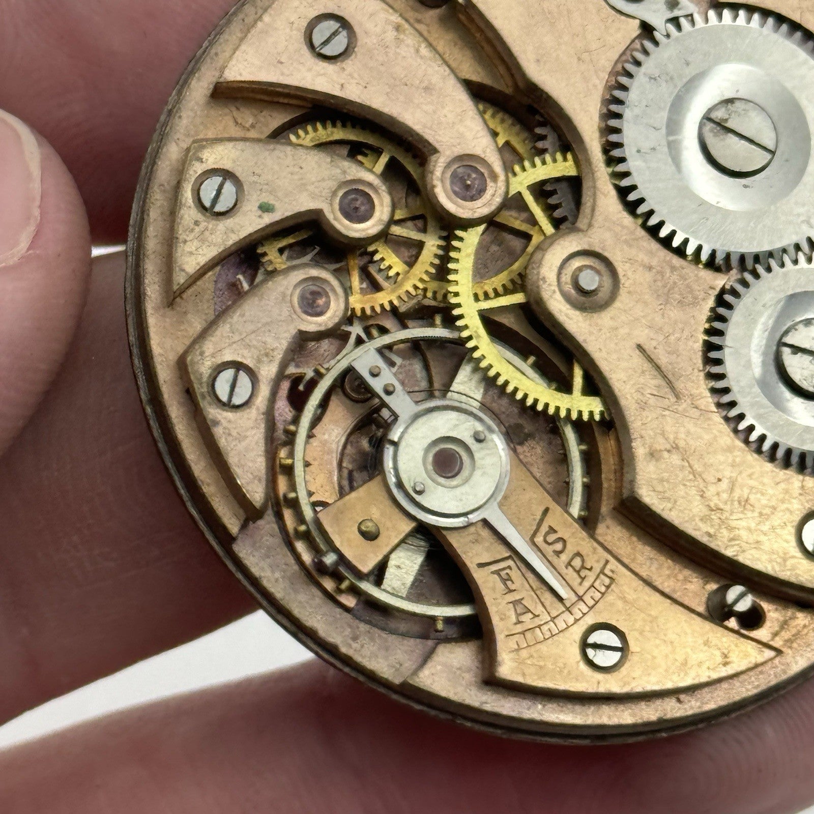42.7mm Unidentified Trademark Thin Vintage Pocket Watch Movement PARTS REPAIR