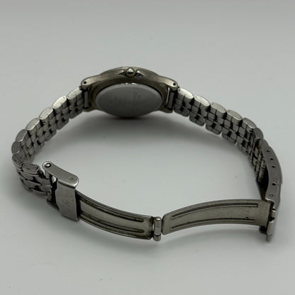 Accurist Ladies Quartz Watch Black Dial Silver Tone Bracelet Japan Working 27mm