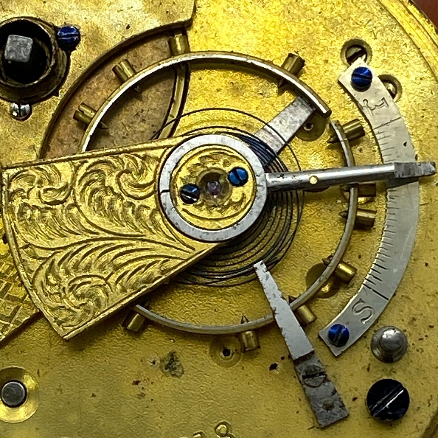 46.3mm Antique Key Wound Balance Ok Pocket Watch Movement PARTS REPAIR SPARES