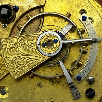 46.3mm Antique Key Wound Balance Ok Pocket Watch Movement PARTS REPAIR SPARES