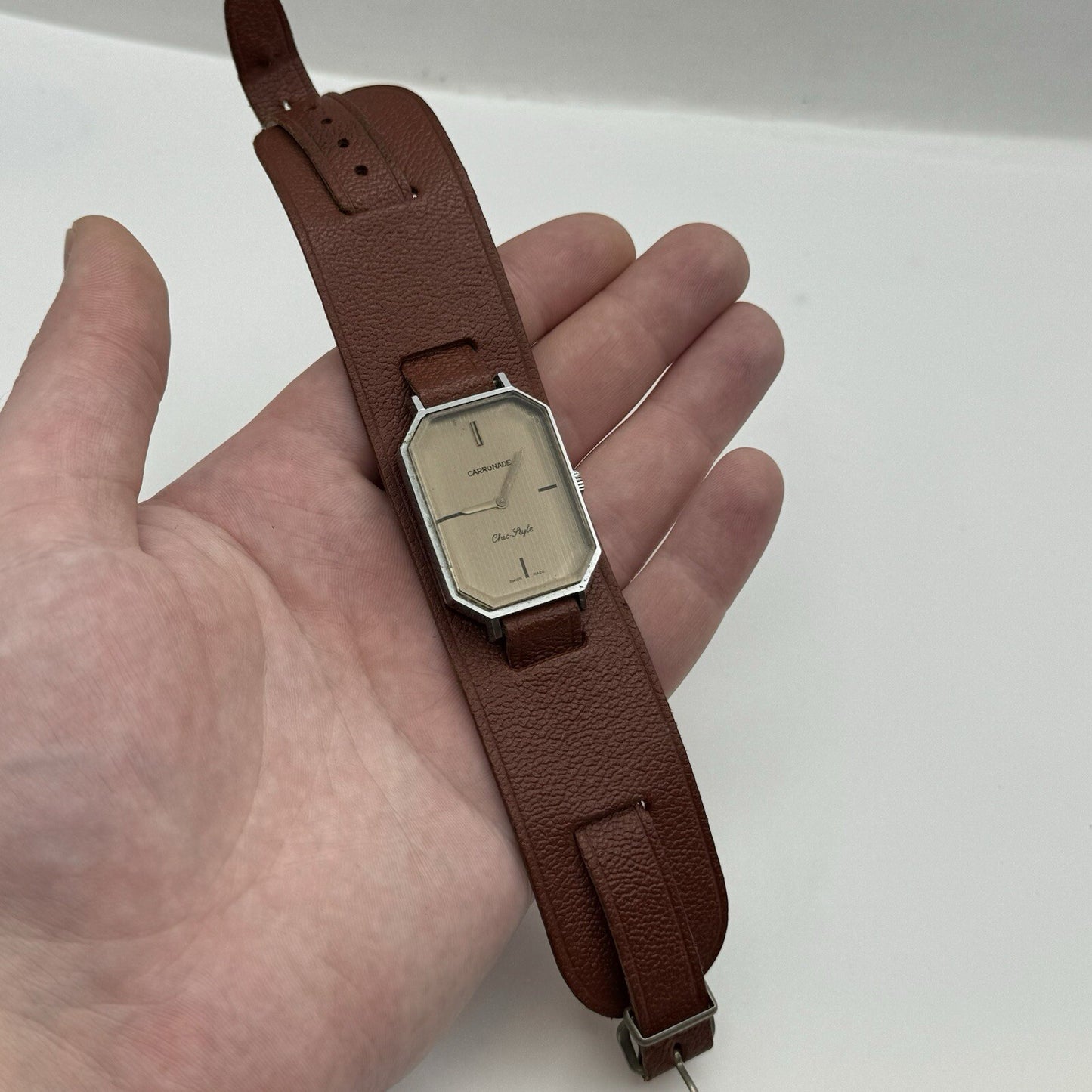 26mm WORKING Carronade Chic Style Bund Strap Manual Wind Vintage Ladies Watch