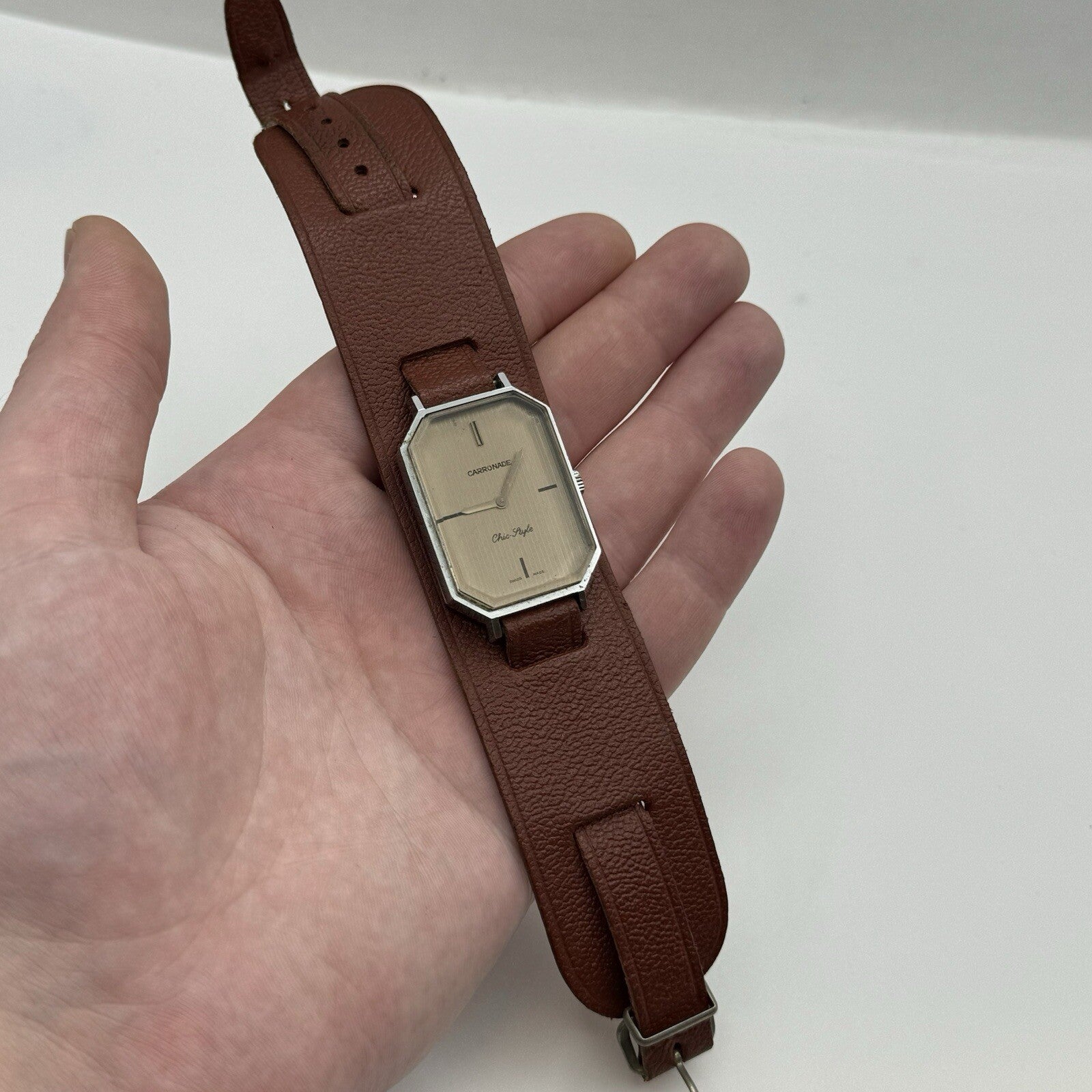 26mm WORKING Carronade Chic Style Bund Strap Manual Wind Vintage Ladies Watch