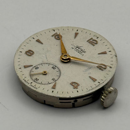 AS 984 Watch Movement Avia Manual Wind Vintage Swiss 15 Jewels Parts 23.4mm