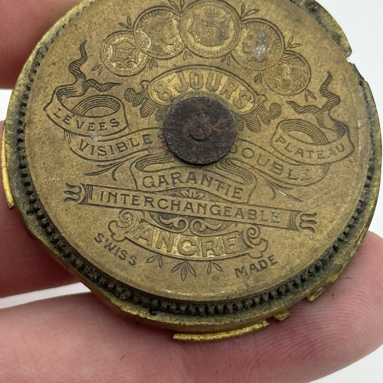 43.5mm Antique Hebdomas 8 Days Pocket Watch Movement To Restore Parts Repair