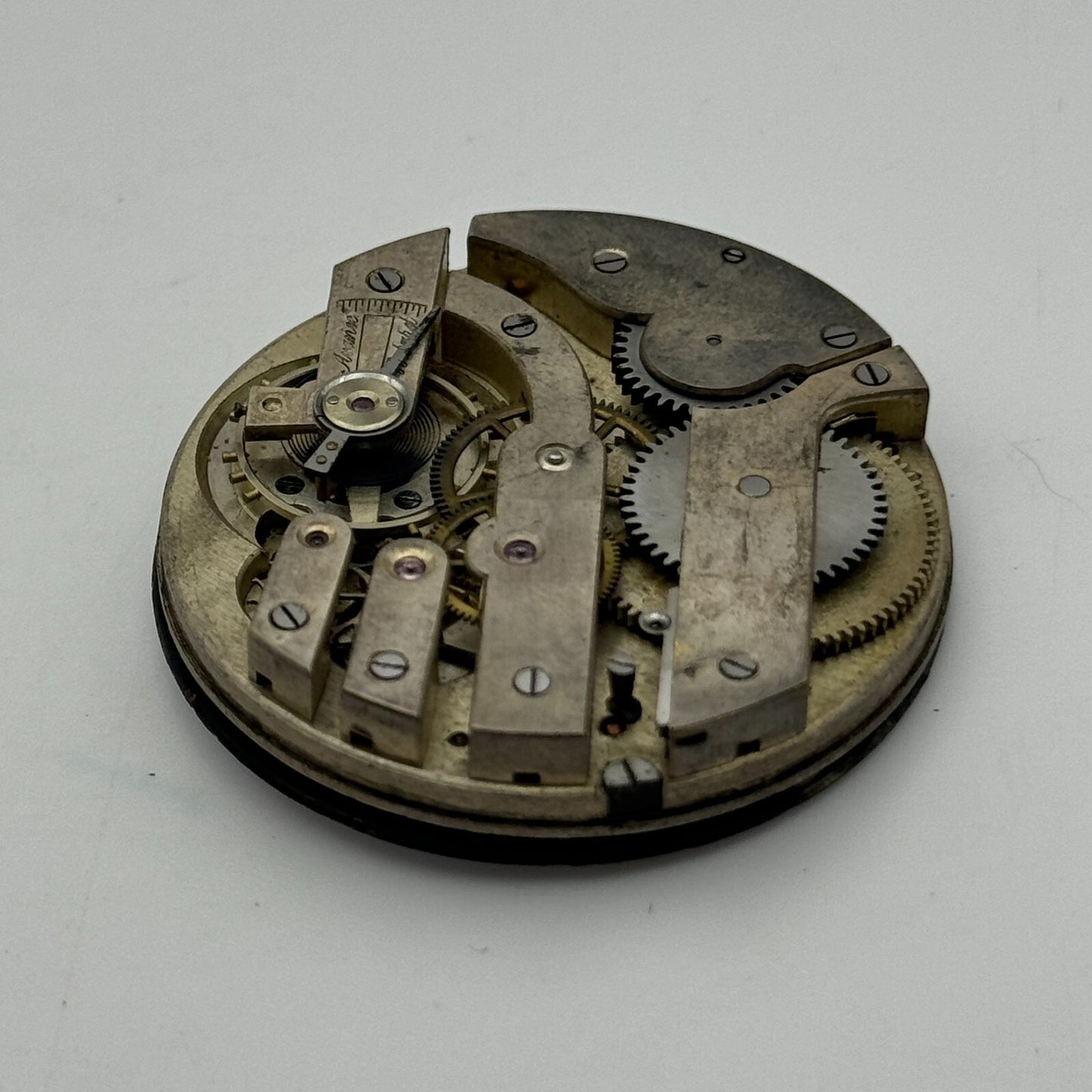 43.3mm Unidentified Open Face Swiss Balance Ok Pocket Watch Movement PARTS