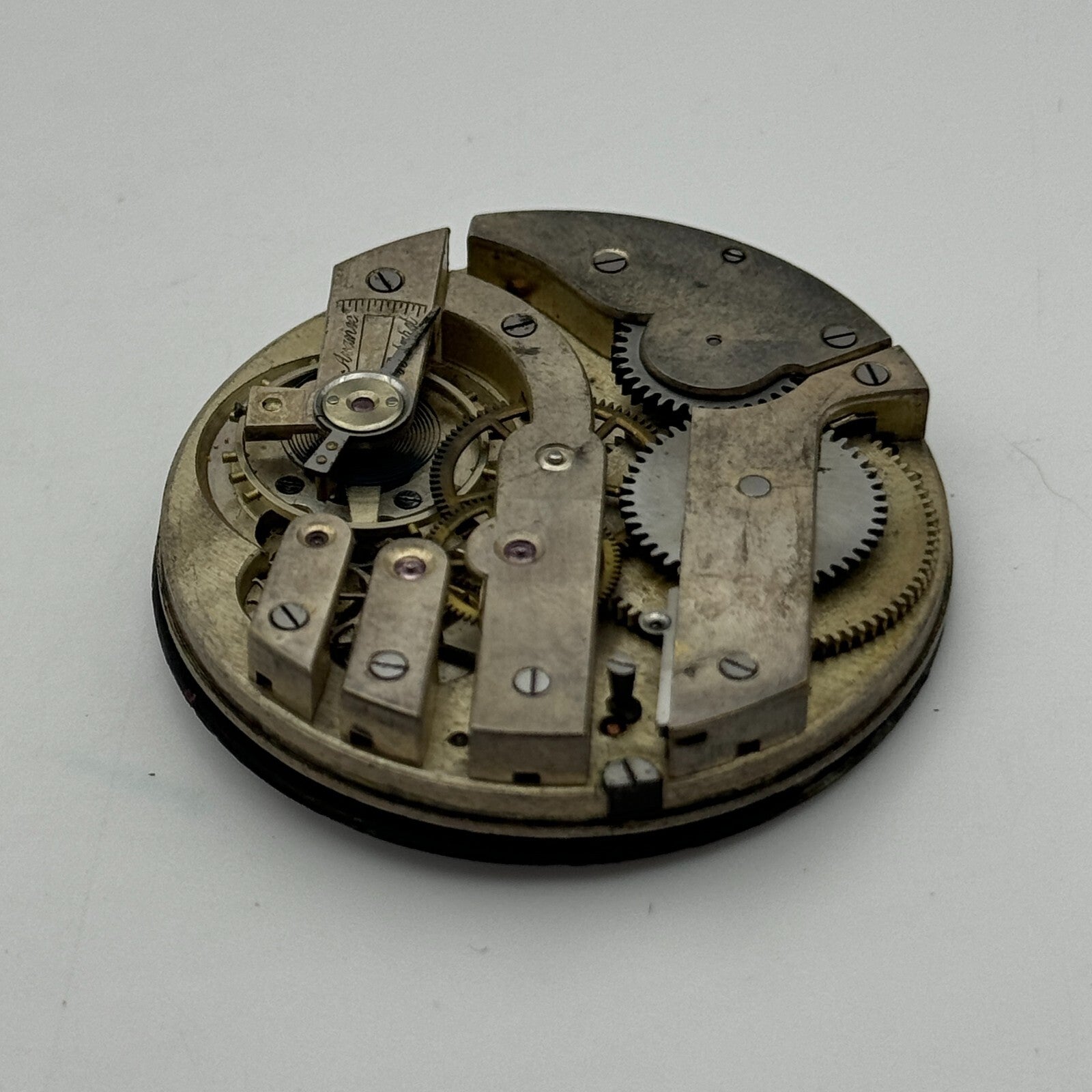 43.3mm Unidentified Open Face Swiss Balance Ok Pocket Watch Movement PARTS