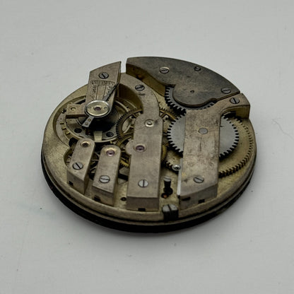 43.3mm Unidentified Open Face Swiss Balance Ok Pocket Watch Movement PARTS