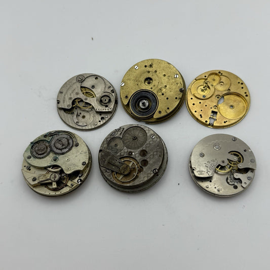 Bundle Mixed Antique / Vintage Pocket Watch Movements Joblot PARTS REPAIR SPARES