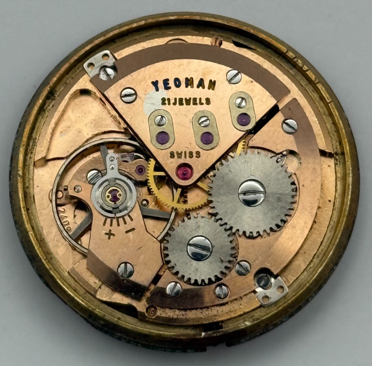 ETA 2409 Date Watch Movement Yeoman Lever Manual Wind Vintage Parts 29.7mm