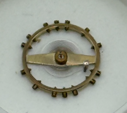 FHF 34 Balance Wheel Complete And Spring  7¾’’’ 1047 M Watch Movement Parts NOS