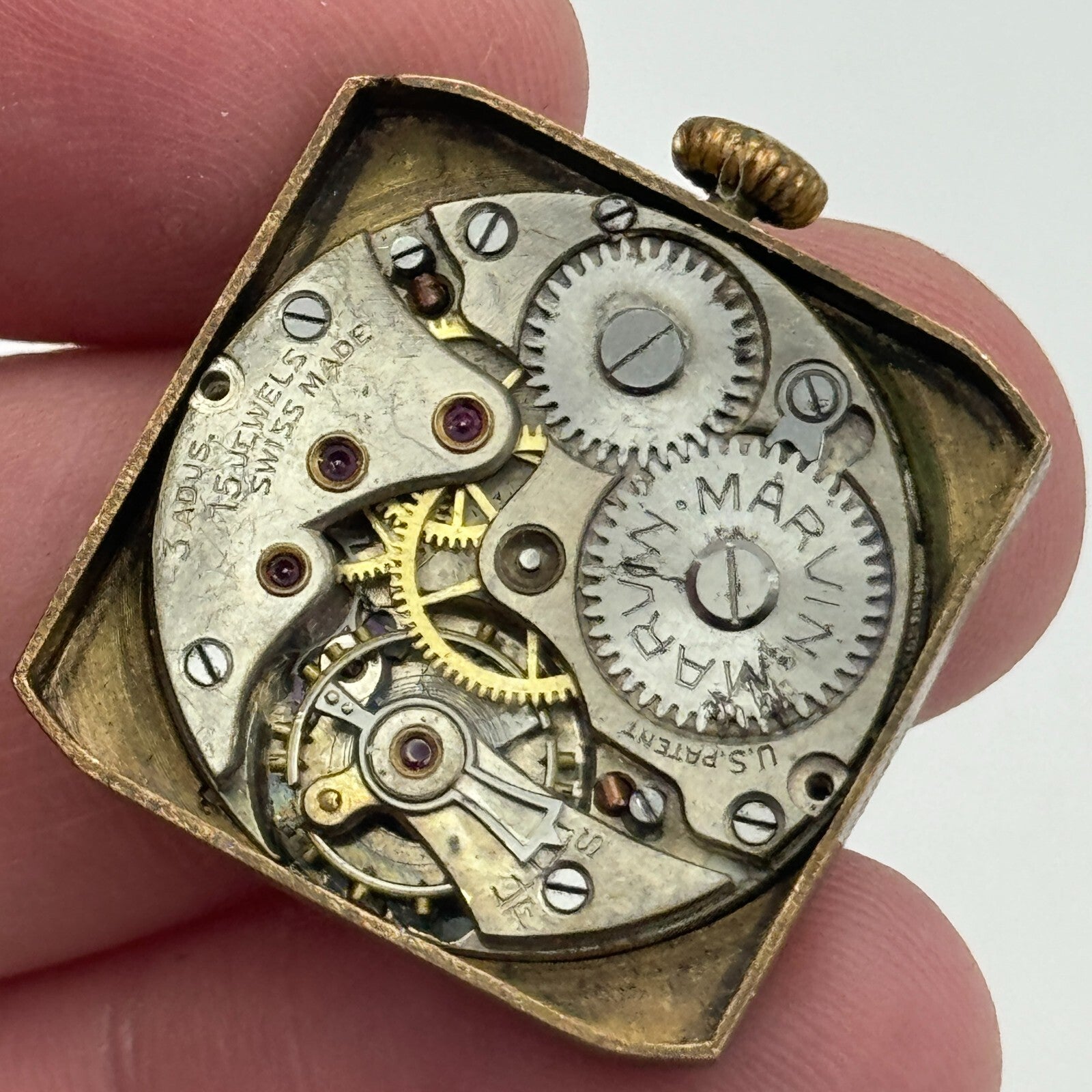 23.3mm Marvin U.S Patent Sub Seconds Trench Watch Movement Manual Wind PARTS