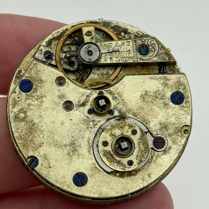 38.6mm Antique Key Wound Pocket Watch Movement Dial PARTS REPAIR SPARES