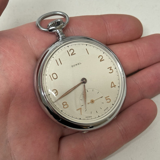 50mm Vintage Dowel NEW OLD STOCK Open Face Sub Seconds Pocket Watch TO SERVICE