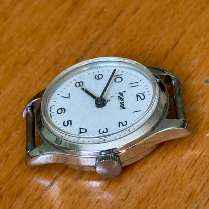 25mm Running Vintage Ingersoll White Dial Swiss Manual Wind Watch PARTS / REPAIR