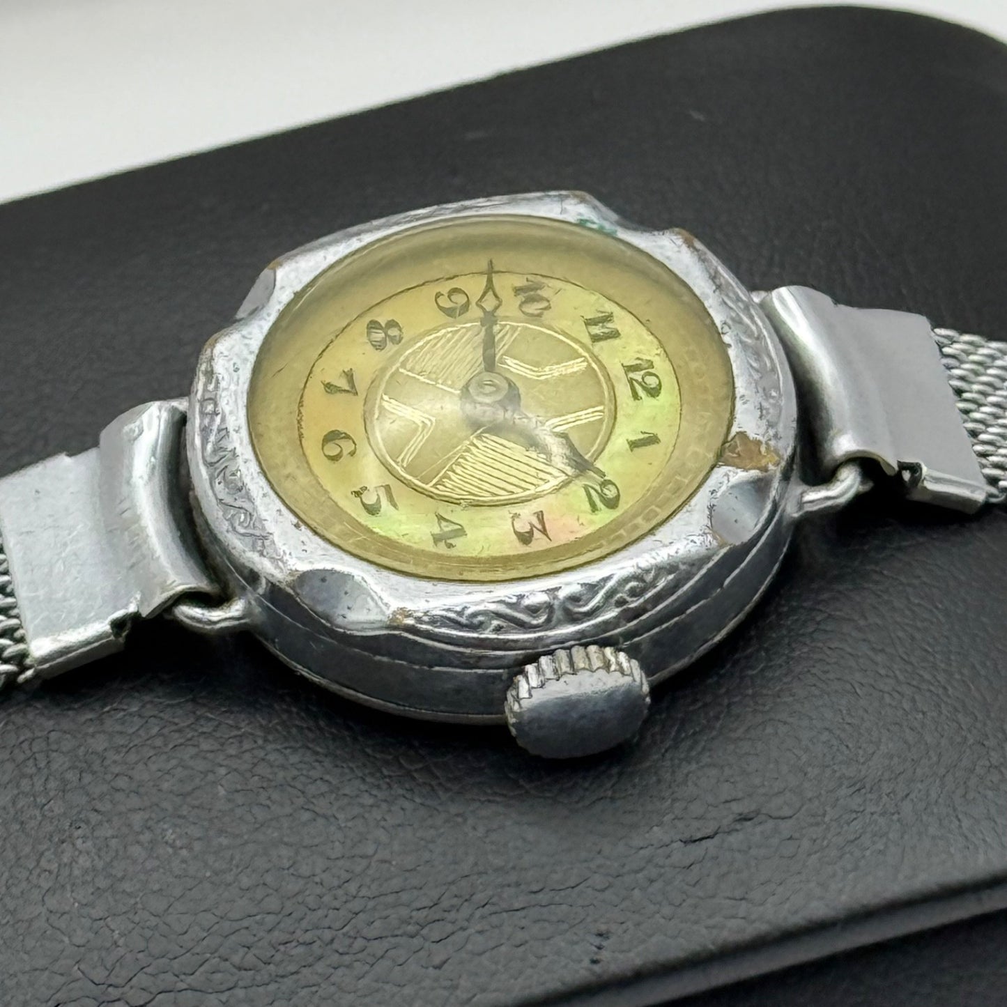 21mm Vintage Ladies Art Deco Mother Of Pearl Dial Manual Wind Watch PARTS REPAIR