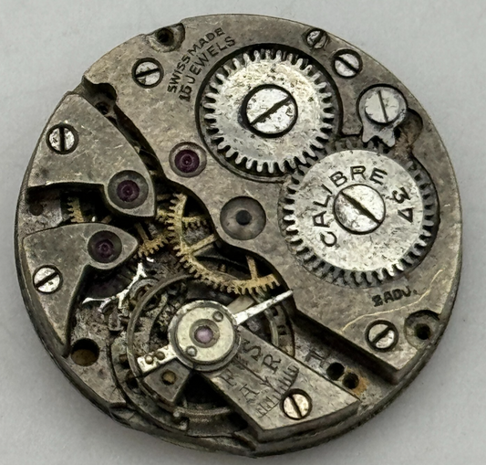 23.6mm Calibre 34 Swiss 15 Jewels Manual Wind Watch Movement Vintage PARTS SPARE